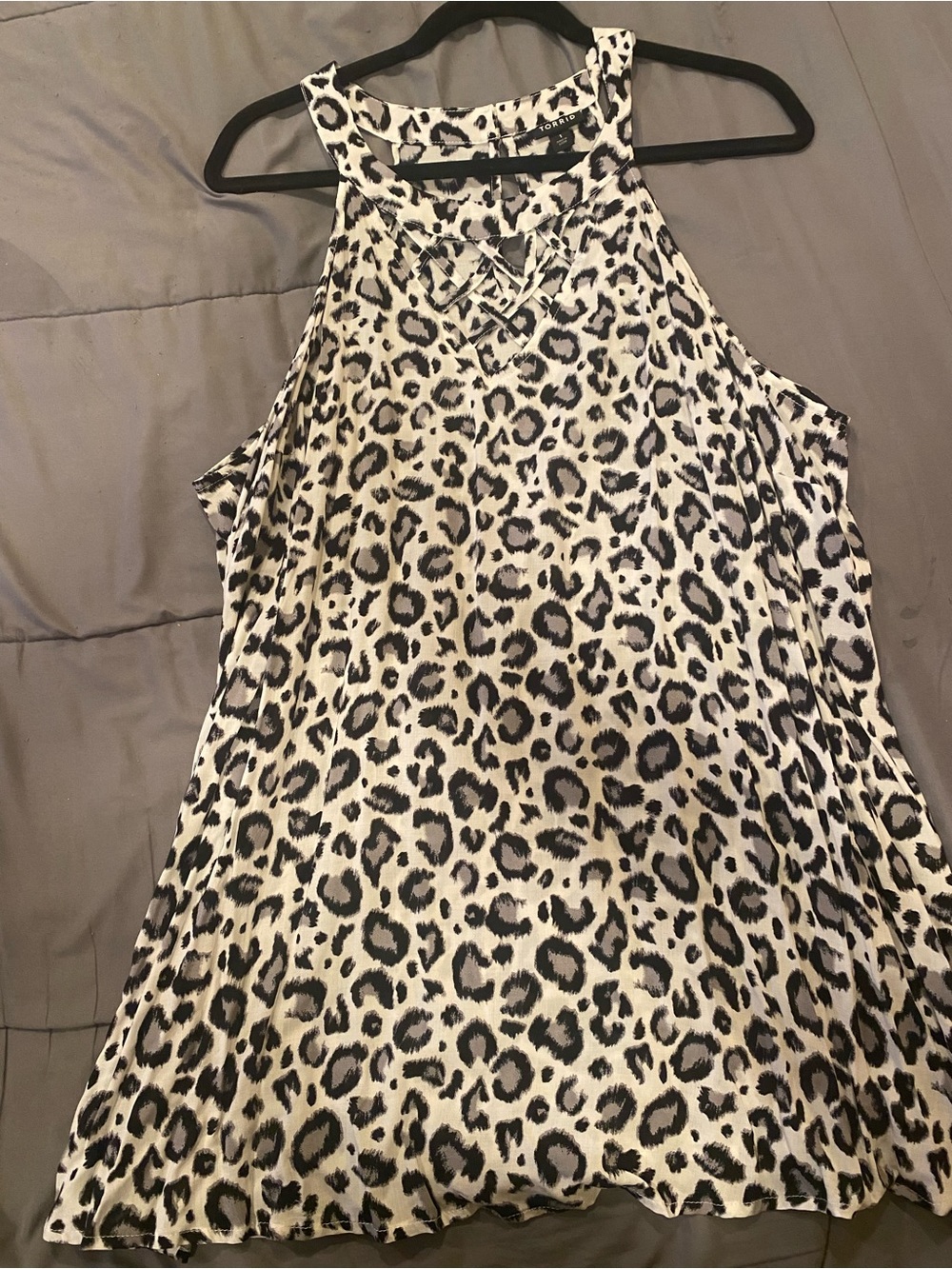 torrid Black & Cream Leopard Print A-Line top
